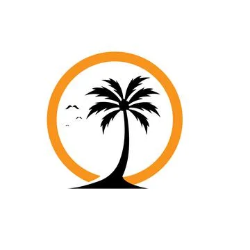 Palm tree summer logo template Stock Illustration