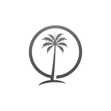 Palm tree summer logo template Illustrazione stock