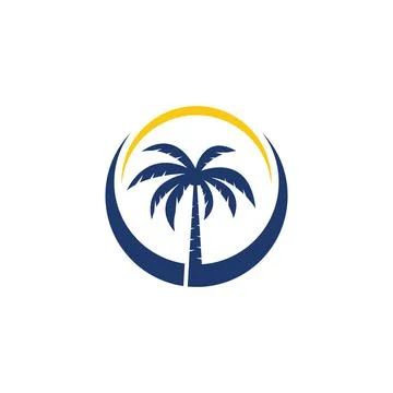 Palm tree summer logo template Stock-Illustration