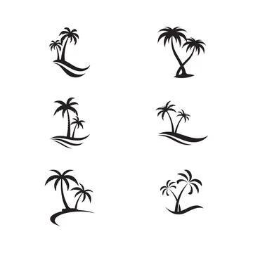 Palm tree summer logo template Stock Illustration