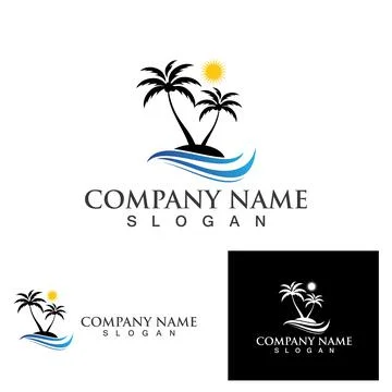 Palm tree summer logo template Stock Illustration