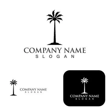 Palm tree summer logo template 스톡 일러스트