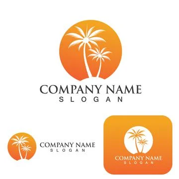 Palm tree summer logo template Stock Illustration