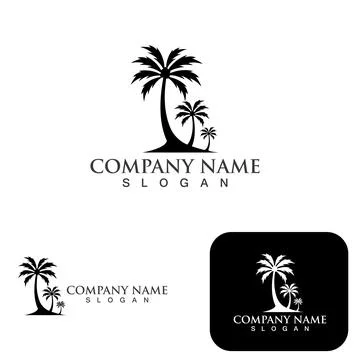 Palm tree summer logo template Stock Illustration