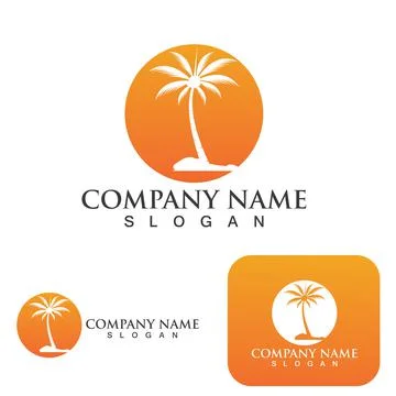 Palm tree summer logo template Stock-Illustration
