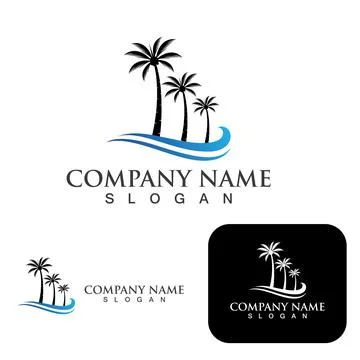 Palm tree summer logo template Stock-Illustration