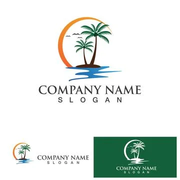Palm tree summer logo template Stock-Illustration