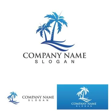 Palm tree summer logo template Illustrazione stock