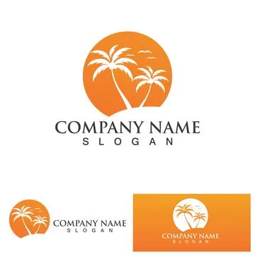 Palm tree summer logo template Stock Illustration