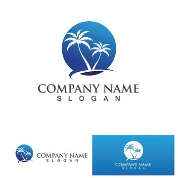 Palm tree summer logo template Stock-Illustration