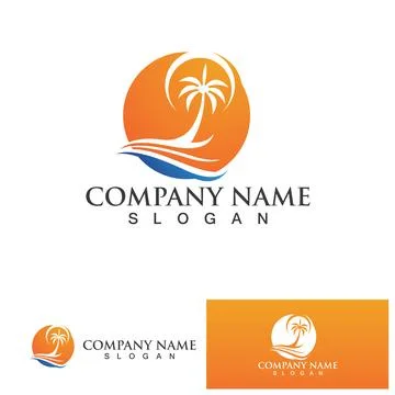 Palm tree summer logo template Stock-Illustration