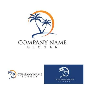 Palm tree summer logo template Stock-Illustration