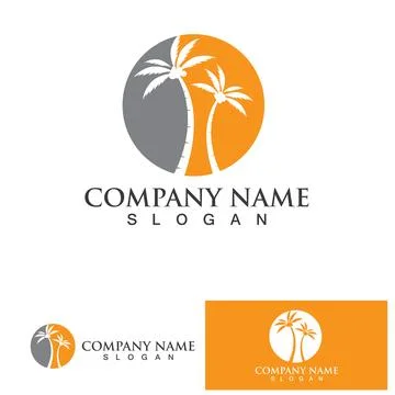 Palm tree summer logo template Stock Illustration