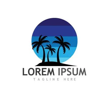 Palm tree summer logo template Stockillustratie