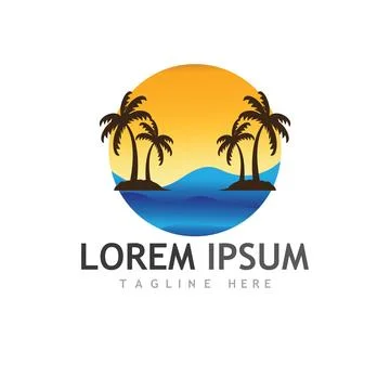 Palm tree summer logo template Stockillustratie