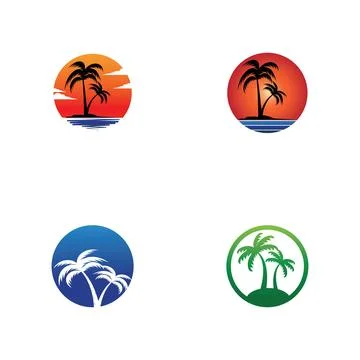 Palm tree summer logo template Stock-Illustration