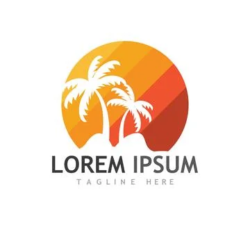 Palm tree summer logo template Stockillustratie