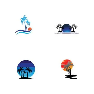 Palm tree summer logo template Stockillustratie