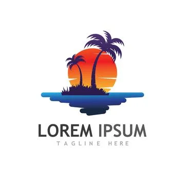Palm tree summer logo template Stock-Illustration