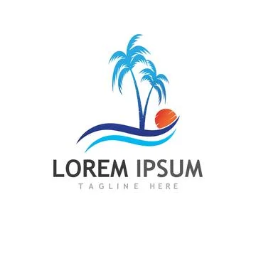 Palm tree summer logo template Stockillustratie