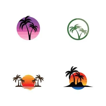 Palm tree summer logo template Stockillustratie