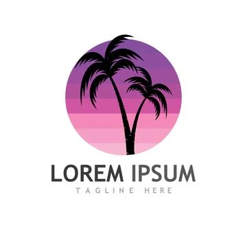 Palm tree summer logo template Stockillustratie