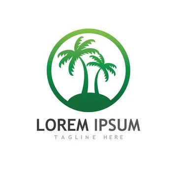 Palm tree summer logo template Stock Illustration
