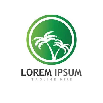 Palm tree summer logo template Illustrazione stock