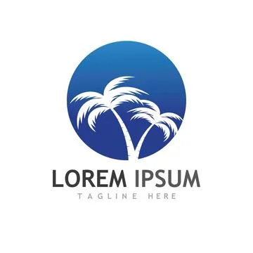 Palm tree summer logo template Stockillustratie