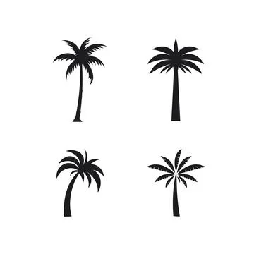Palm tree summer logo template Illustrazione stock