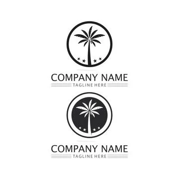 Palm tree summer logo template 스톡 일러스트
