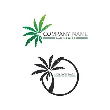 Palm tree summer logo template 스톡 일러스트
