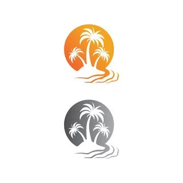 Palm tree summer logo template Stock Illustration