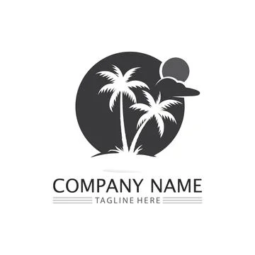 Palm tree summer logo template Illustrazione stock