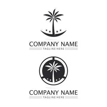 Palm tree summer logo template Stock-Illustration