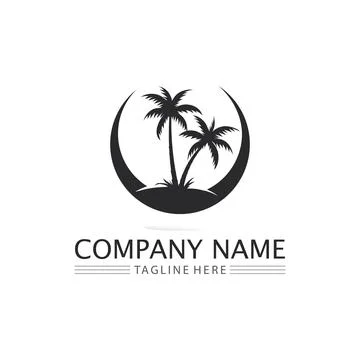 Palm tree summer logo template Stock-Illustration