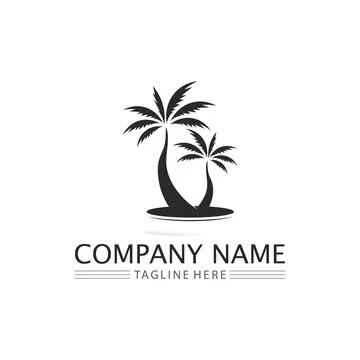 Palm tree summer logo template Illustrazione stock