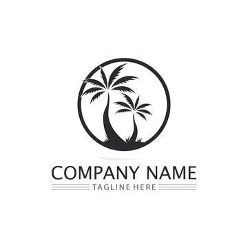 Palm tree summer logo template イラスト素材