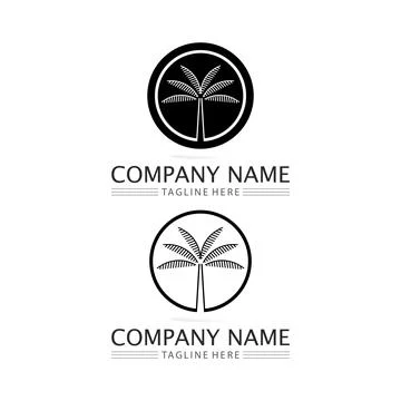 Palm tree summer logo template Stock Illustration