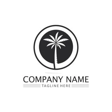 Palm tree summer logo template 스톡 일러스트