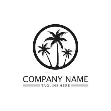 Palm tree summer logo template Stock-Illustration