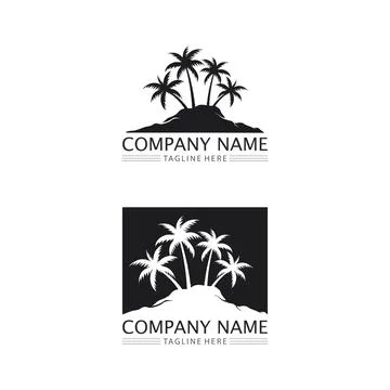 Palm tree summer logo template Illustrazione stock