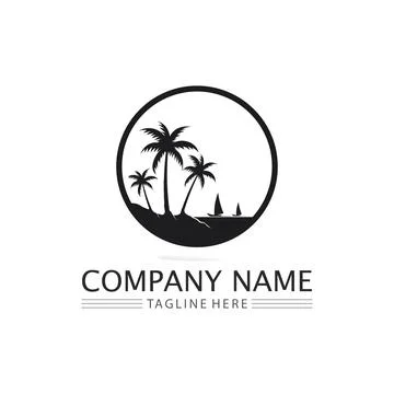Palm tree summer logo template Illustration