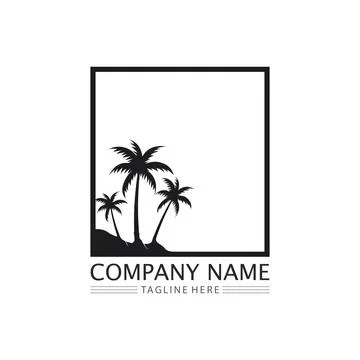 Palm tree summer logo template Stock Illustration