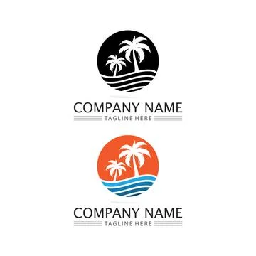 Palm tree summer logo template Stock-Illustration