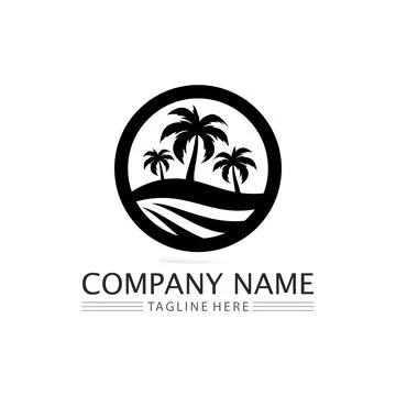 Palm tree summer logo template 스톡 일러스트