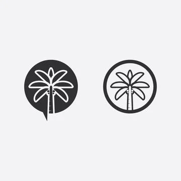 Palm tree summer logo template 스톡 일러스트