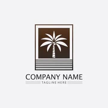 Palm tree summer logo template 스톡 일러스트