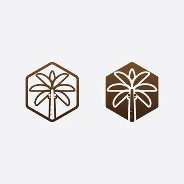 Palm tree summer logo template Stock-Illustration