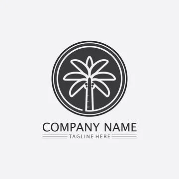Palm tree summer logo template Illustrazione stock